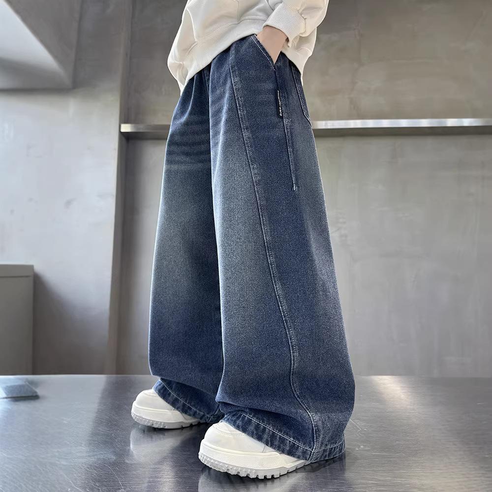 Jongens Mode Wijde Losse Denim Jeans Kinderen Casual Lente Herfst Lange Broeken