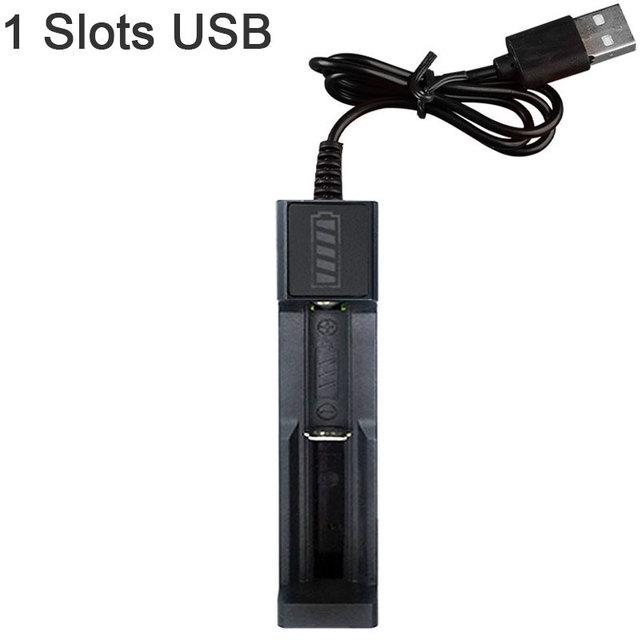 18650 Battery Charger 1 / 2 / 4 Slots Dual For 18650 Charging 4.2V Rechargeable Lithium Battery Charger 1 Slots USB