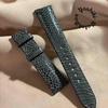 Used Ost-471 Ostrich Leather Watch Strap Gray (lug Width 19mm - Buckle Width 16mm)