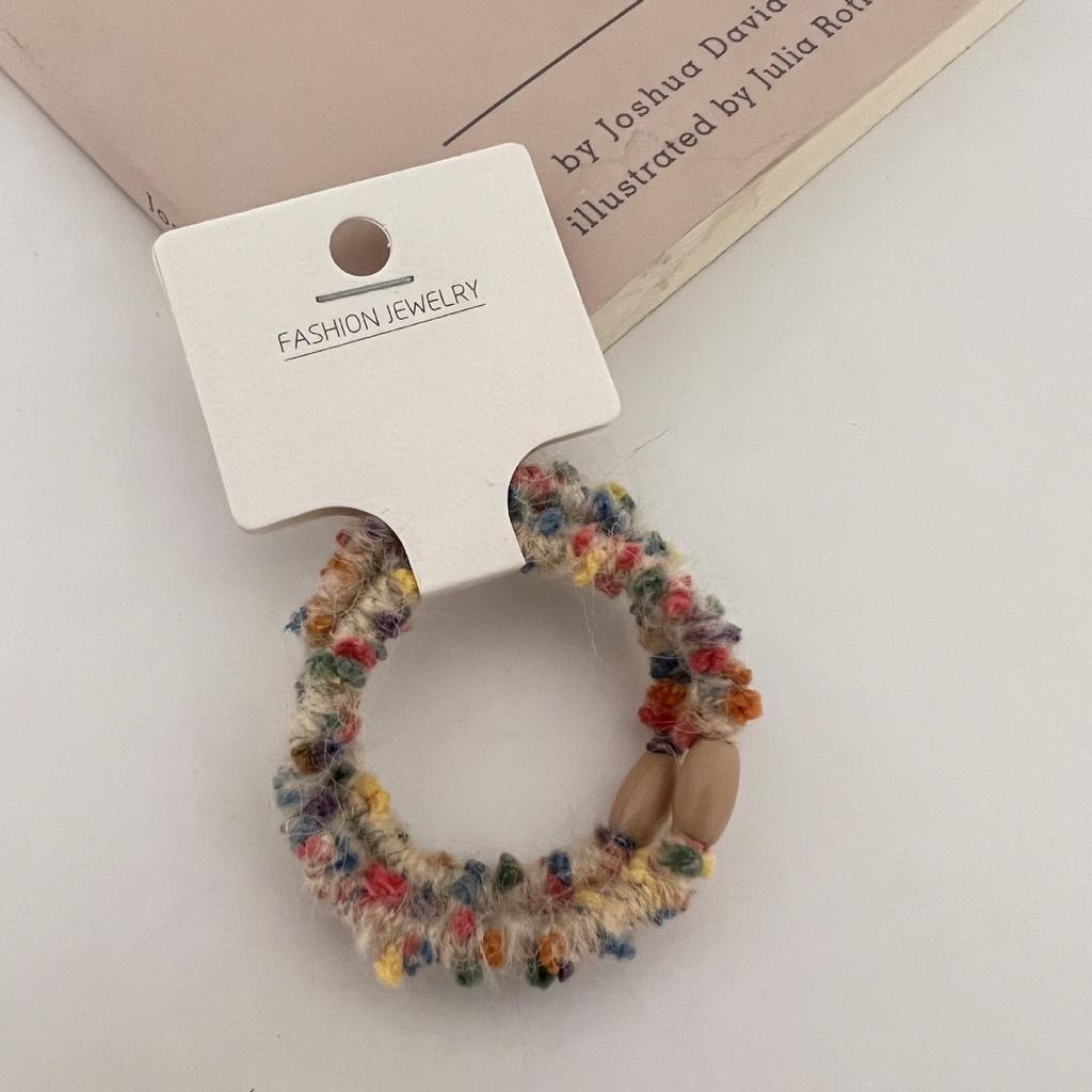 Candy Multicolored Wool Is Wound Around The Hair Band, with A Girlish Heart Hair Tie and A Female Forest-tied Hair Band