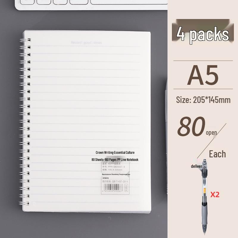 Student Notebook Set: A5 & B5 Thick Ruled Notebooks with Pocket Notepad