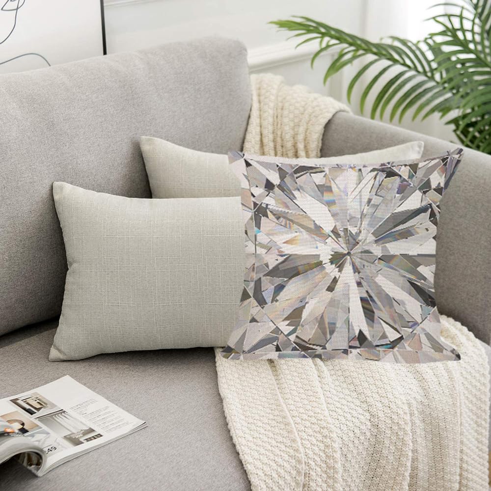 1 Stück Funkelnder Diamant Kissenbezug, Kristall Edelstein Druck Kissenbezug, Moderne Glamouröse Wohnkultur für Sofa Schlafzimmer