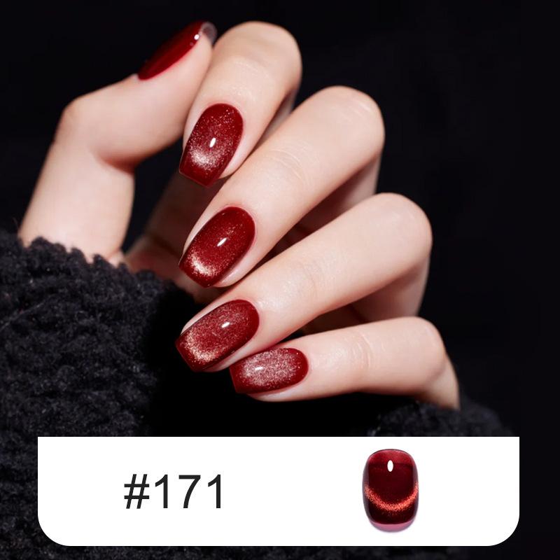 Red Crystal Cat Eye Nail Polish Ruby  Nail Art