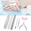 7 sztuk pilnik do paznokci szczypce do skórek stalowy popychacz do usuwania martwego naskórka zestaw narzędzi do manicure