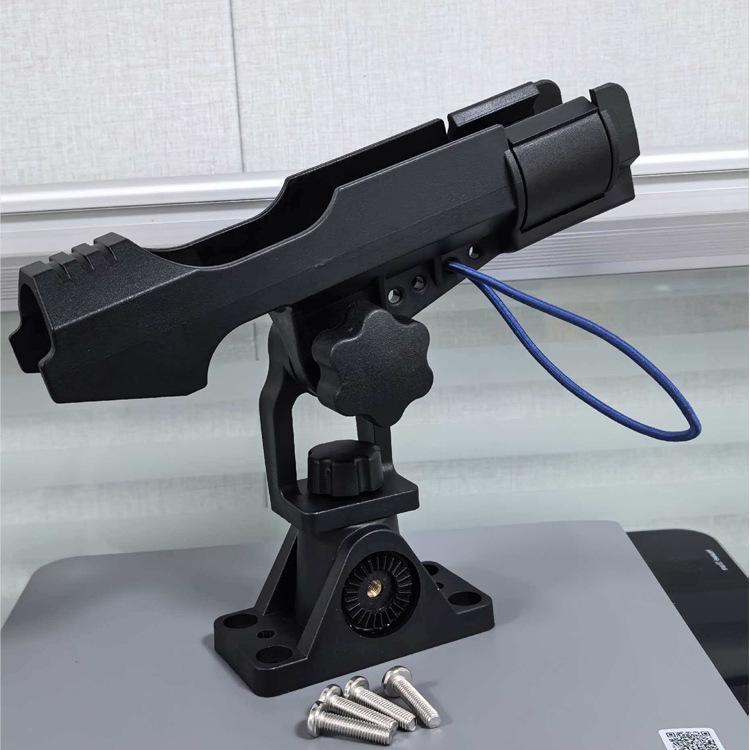 360° Rotatable Fishing Rod Holder with Anti-Lost Safety Rope