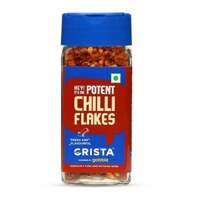 CRISTA Potent Red Chilli Flakes | Italian Seasoning for Italian Cuisines | Pizza & Pasta Seasoning | Zero Added Colours, Fillers | 30 Gms