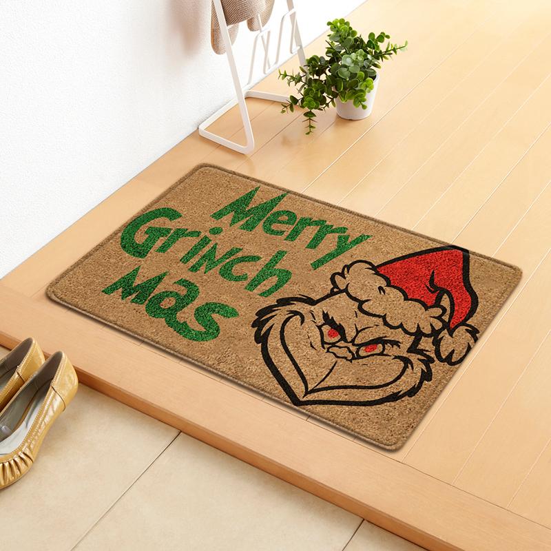 Grinch Fußmatte, Weihnachtsteppich, Polyesterfaser, Eingangsbereich, Bodendekoration, saugfähige Raumteppiche günstig kaufen — Preis, kostenloser Versand, echte Bewertungen mit Fotos — Joom