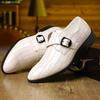 Fashion New Monk Strap Loafers For Men's Alligator Pattern Patent Leather Casual Shoes Designer Formal Wedding Dress Homecoming Footwear