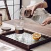 Japanese Style Glass Cold Water Jug Walnut Sleeve Heat Resistant Vertical Stripes Coffee Pot Juice Pitcher Tea Pot