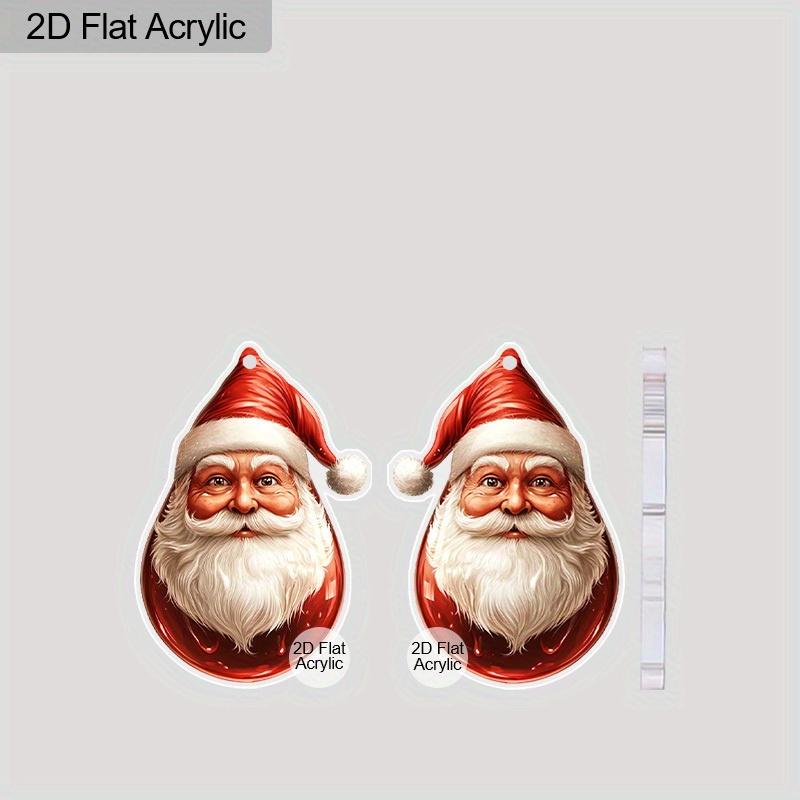 2D Flat Chic Santa Claus Acrylic Earrings for Women Christmas Earrings Holiday Celebration Ears Jewelry Christmas Gifts