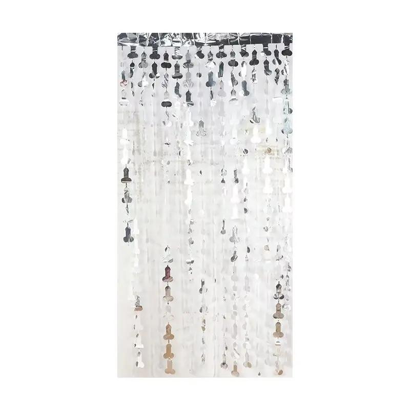 1x2m Rain Silk Curtain Forever Penis Bachelor Party Background Wall Layout Wedding Decoration Hen Party Bride To Be Supplies