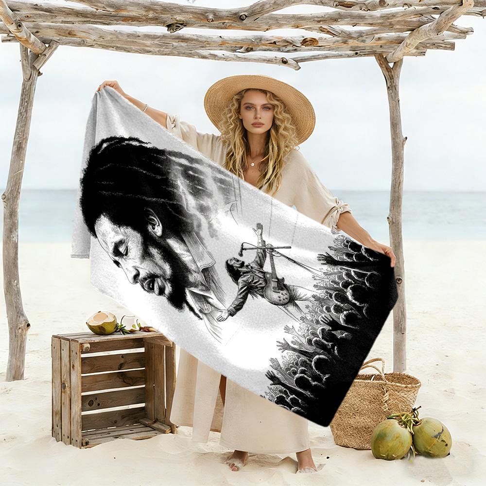 Bob Marley Beach Towel Super Soft Absorbent Comfortable Lightweight