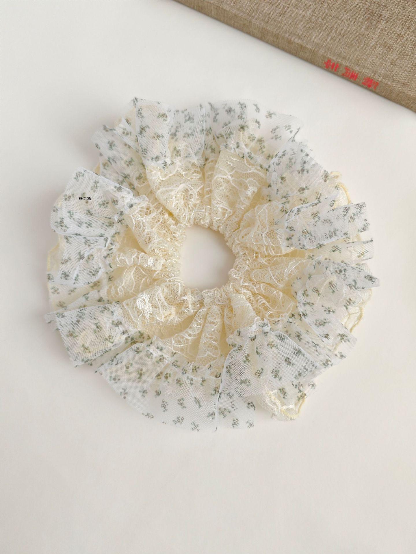 Korean-Style Floral Lace Multi-Layer Scrunchie for Women