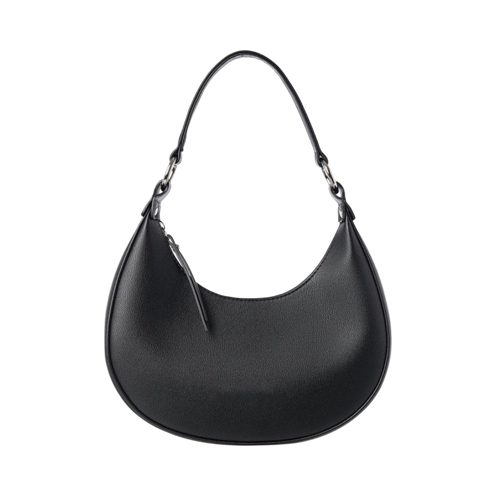 

Женская сумка через плечо в форме полумесяца чёрный