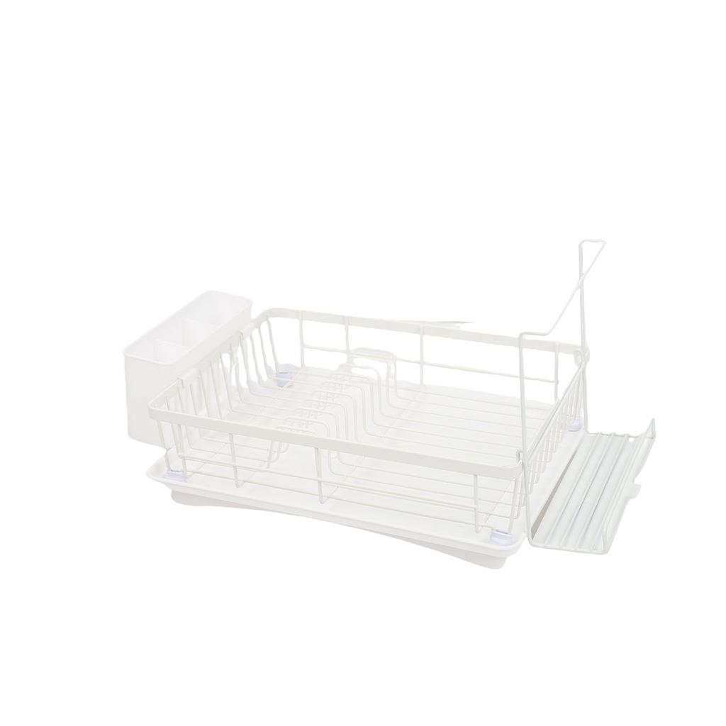 Dish Drying Rack for Kitchen Counter Iron Dish Drainer Sink with Utensil Holder Rotating Spout