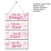 Pink Bow Inspirational Wall Decor Positive Affirmations Wall Art Wooden Hanging Plaque Sign for Teen Girls Room Nursery Bedroom Decor
