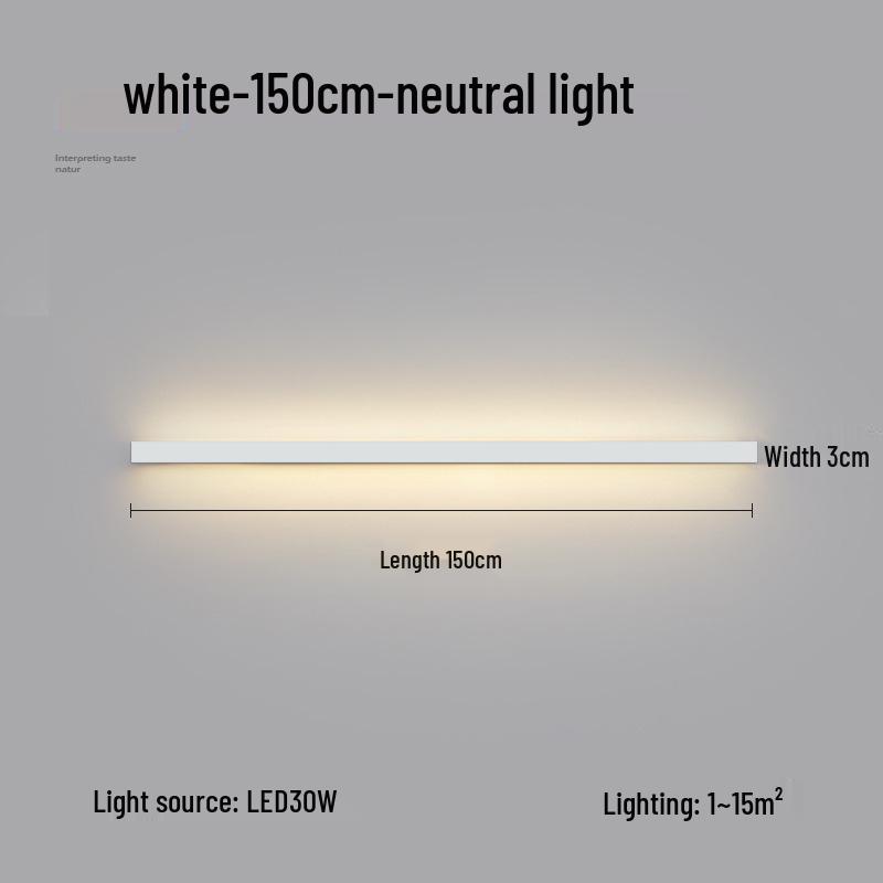 Minimalist Modern Long Strip Wall Lamp for Bedroom, Living Room, or Sofa Side