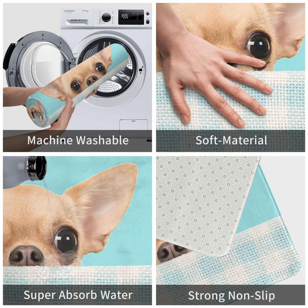 Chihuahua Dog Non-slip Doormat Floor Mat Dust-proo Carpet Rug for Kitchen Entrance Home Balcony Footpad Mats