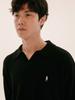 YALE Heritage Dan Slit-Neck Pique Tee Black