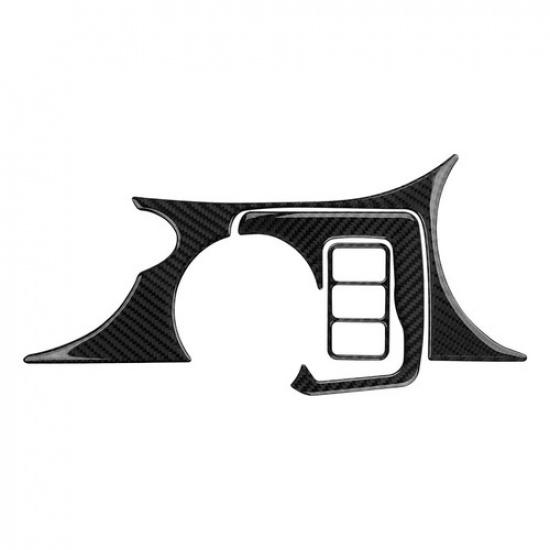 3Pcs For Nissan 370Z 2009- Carbon Fiber Center Console Cup Holder Cover Trim