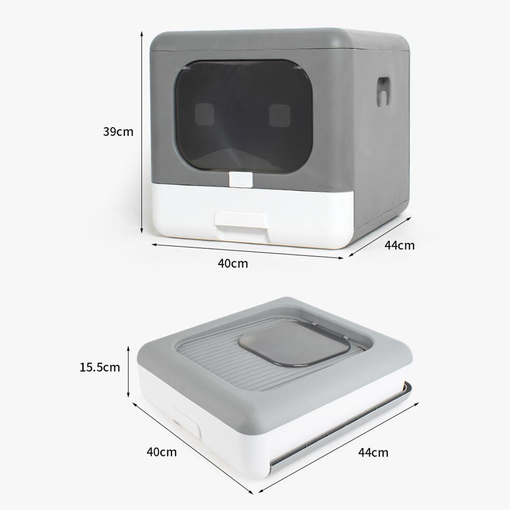 Portable Foldable Cat Litter Box Large   Enclosed Cat Potty Toilet Front Entry Top Exit with Lid Litter Scoop