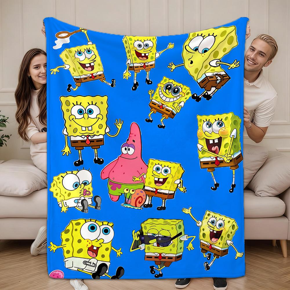 Throw Blankets for Beds Kawaii S-Spongebob All year Blanket Bedspread on the Bed Bedspreads and Coverlets Camping Anime Sofa Nap