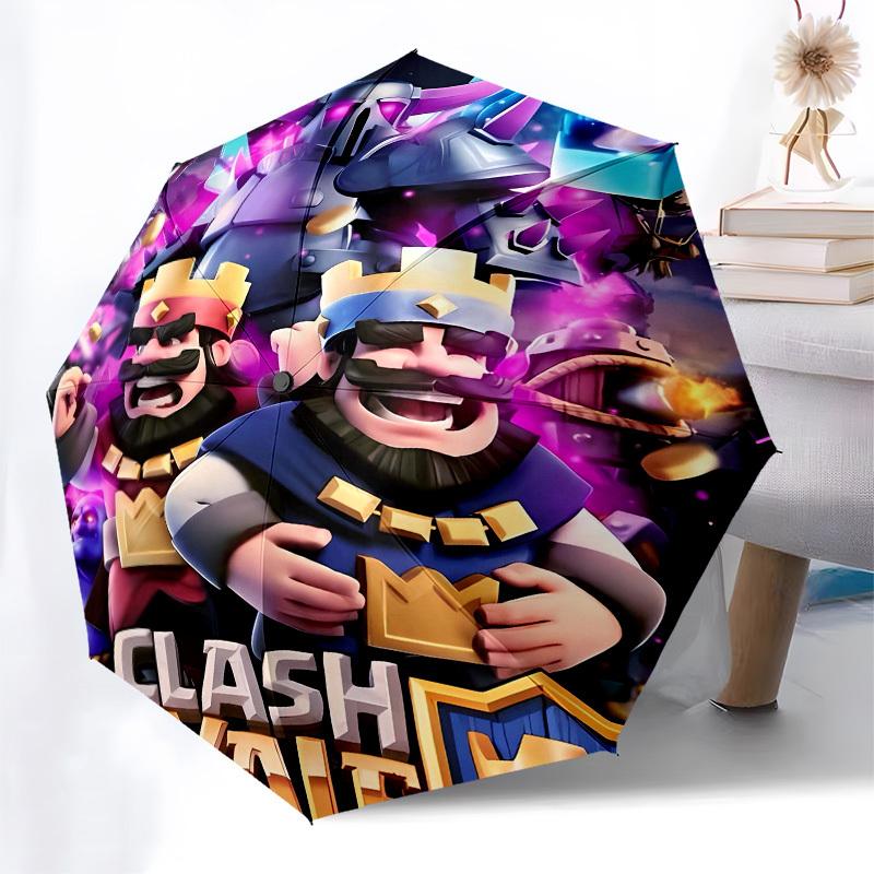 Clash Royale, Royal Battle Automatic Opening and Closing, 8 Rib Structure Portable Umbrella, Suitable for Men and Women In All Seasons Perf
