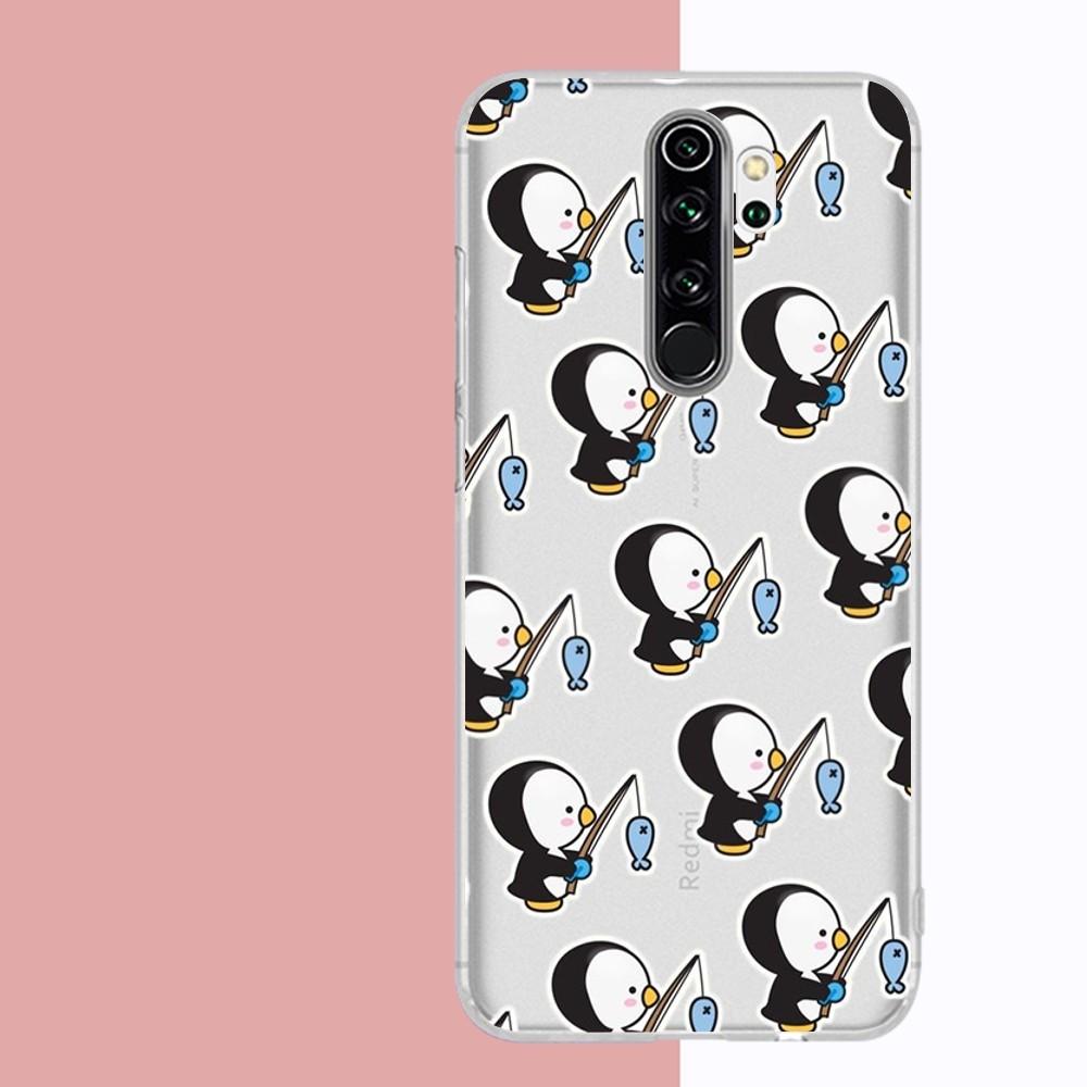Penguin Kawaii Cartoon Phone Case For Samsung S 20 21 22 23 for Redmi Note7 8 9 10 for Huawei P20 30 40 Clear Case