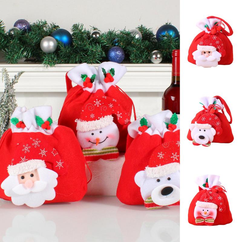 Christmas Doll Bags With Drawstring Reusable Portable Present Bags Doll Bags Drawstring Bags Storage Bag For Christmas Present
