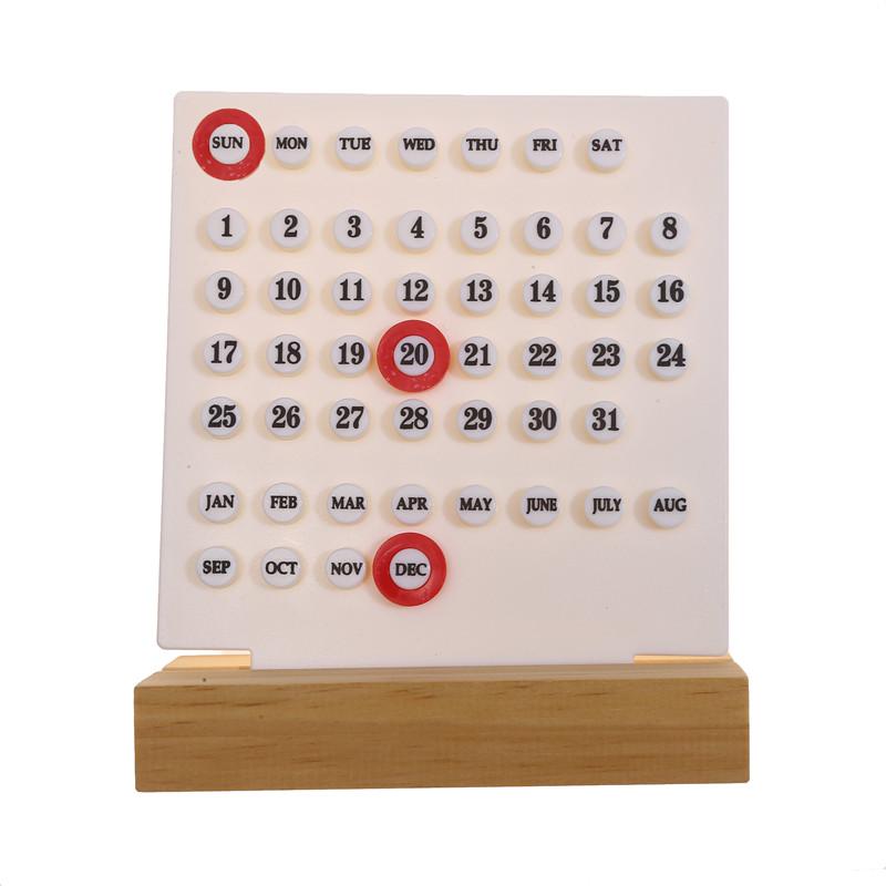 

Деревянная основа ручной работы DIY календарь офисный настольный домашний декоративный цифровой небольшой орнамент десять тысяч лет белый