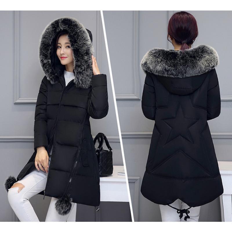 

Женская одежда средней длины и длинная с хлопковой набивкой, новые модные повседневные куртки с хлопковой набивкой, утепленная одежда больших размеров и теплые куртки. 6XL чёрный