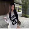 Women's O Neck Long Sleeve T-Shirt Loose Fit Casual Vintage Off Shoulder Letter Print Top