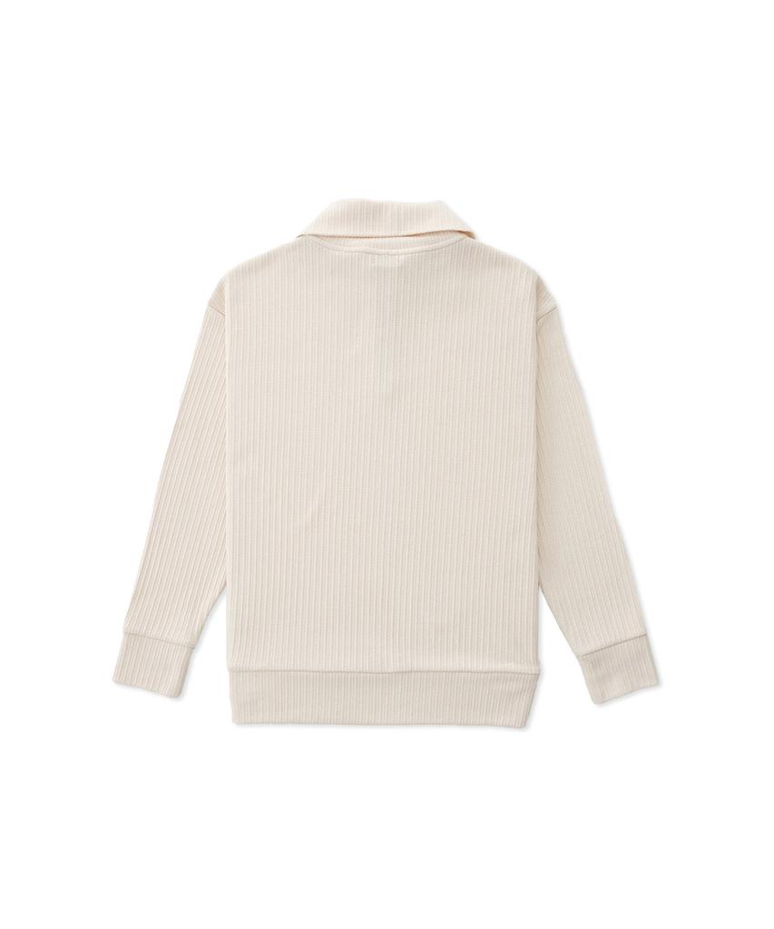 STCO Pleated Half-Zip T-Shirt Ivory (Oversized)_Stsua09Osi