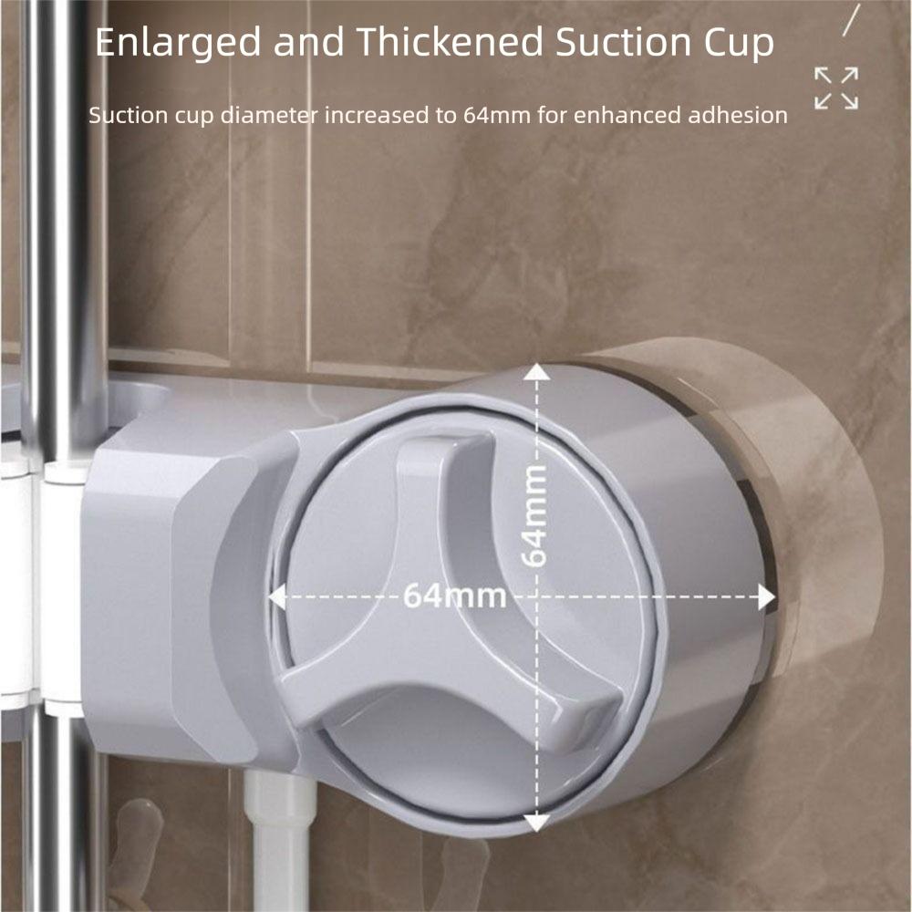 5 Hooks Wall-Mounted Mop Clip 4 Position Bathroom Broom Hanger Suction Cup Mop Holder Laundry Room