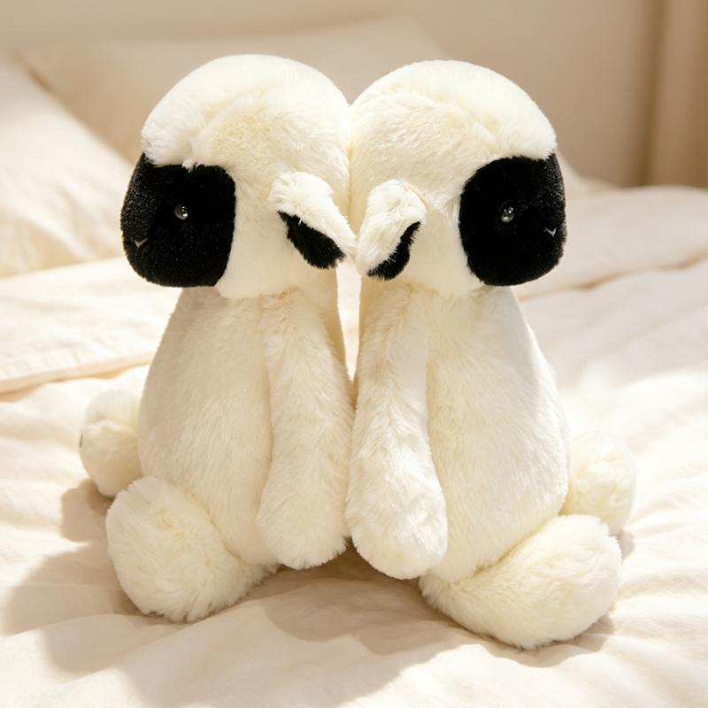 22Cm Sitting Black Face Lamb Plush Toy Stuffed Kawaii Adorable Cartoon Sheep Grassland Animal Doll Companion Sleeping Friend