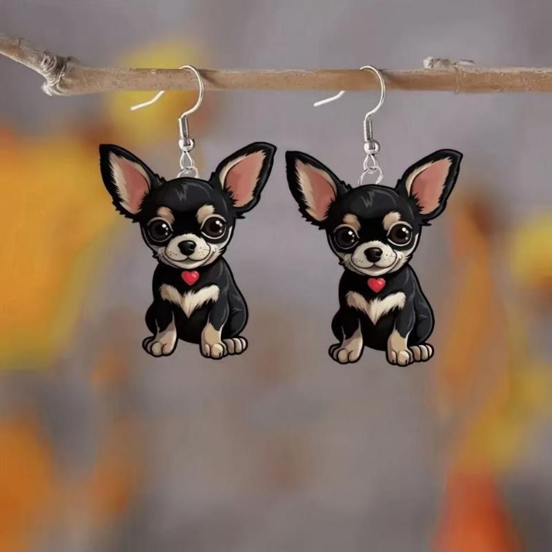 Acryl 2D Flache Ohrringe Cartoon Stil Tierdesign Anhängerohrringe Persönlichkeitszubehör Für Frauen