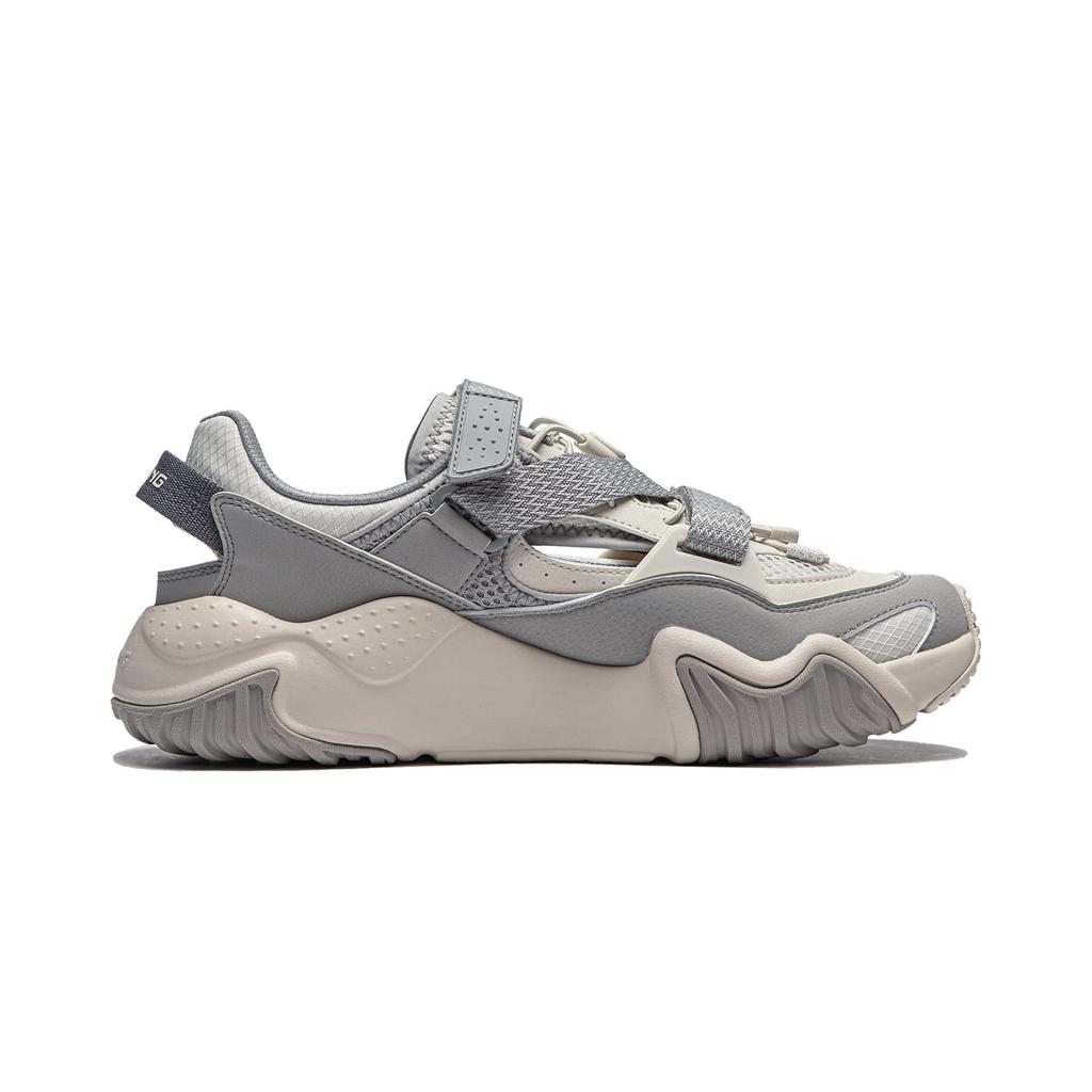 Li Ning Sichuan Cruise Slip Resistant Abrasion Resistant Low Top Casual Shoes Men's Silver Birch Gray AGCU183-3