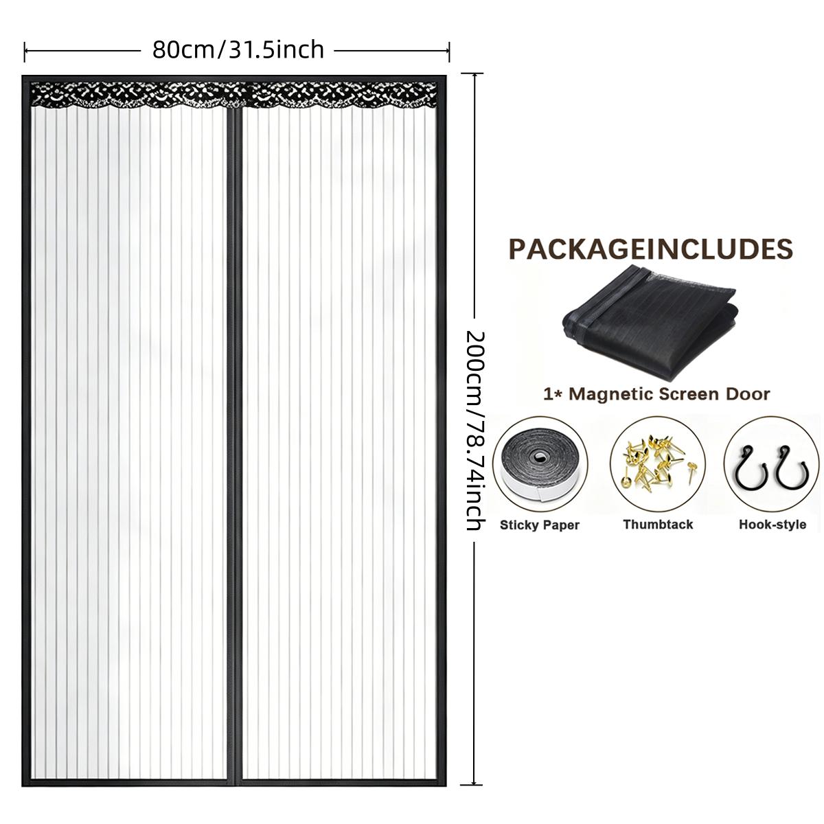 Magnetic Screen Doors, Insect-Proof Door Curtains, High-Density Breathable Mesh, Fly and Insect-Proof Door Curtains for Balconies and Gardens—Black 80*200cm/31.5*78.74 чёрный