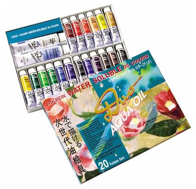 Aqua Oil Color DUO DU921 20er Set 18 Farben 50ml weiß 23921 (20 ml + Medium)