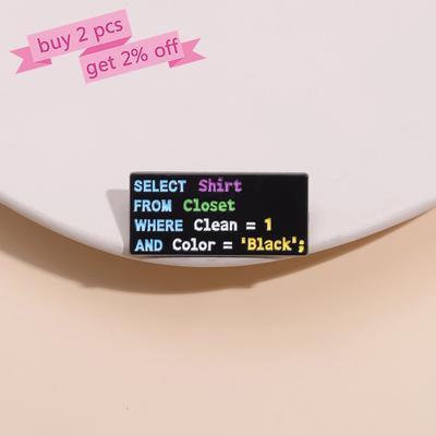 Programmiercode Emaille-Pins Custom Suche nach Schwarzen Hemd-Broschen Revers-Anstecknadeln Lustiger Schmuck Geschenk für Kinder Freunde