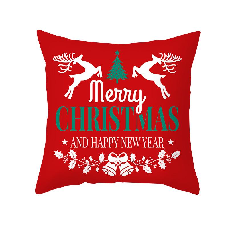 Nordic Print Cartoon Christmas Pillow Cover Colorful Santa Claus Office Pillow Cushion Cover Home
