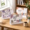 Tragbarer Steh-Flip-Kalender Spiralgebundener Schreibtischkalender 2027 Schreibtischkalender Schule College