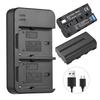 Camera Battery Charger Kit 7.4V 2600mAh Battery 2 Slot Battery Charger USB Charging Cable for NP F550 F570