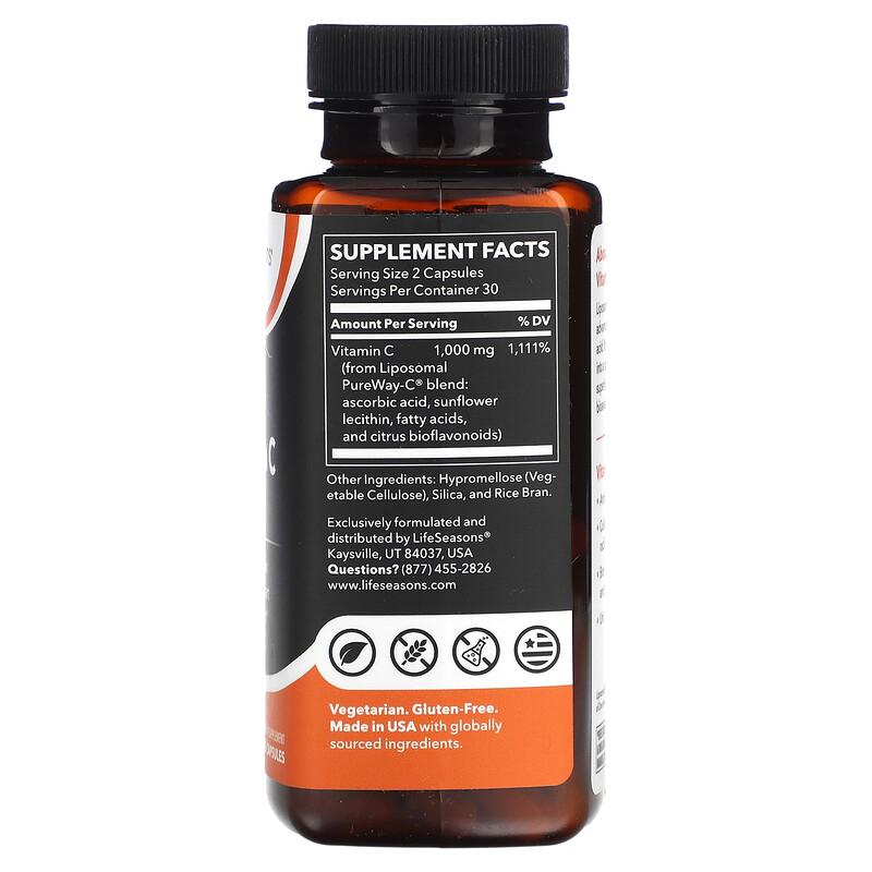 Liposomal Vitamin C, 60 Veg Capsules (500 mg per Capsule)