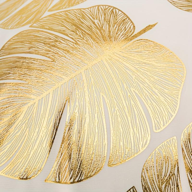 1pc, Short Plush Golden Plated Tropical Leaves Cushion Case For Sofa Bed Garden  Car,Cozy Modern Home Decor Pillowcase ,18x18In,No Pillow Insert