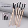 Scythe Eyeliner & Eyeshadow Brush: Lower Eyelid Extension & Silkworm Highlight with Wooden Handle