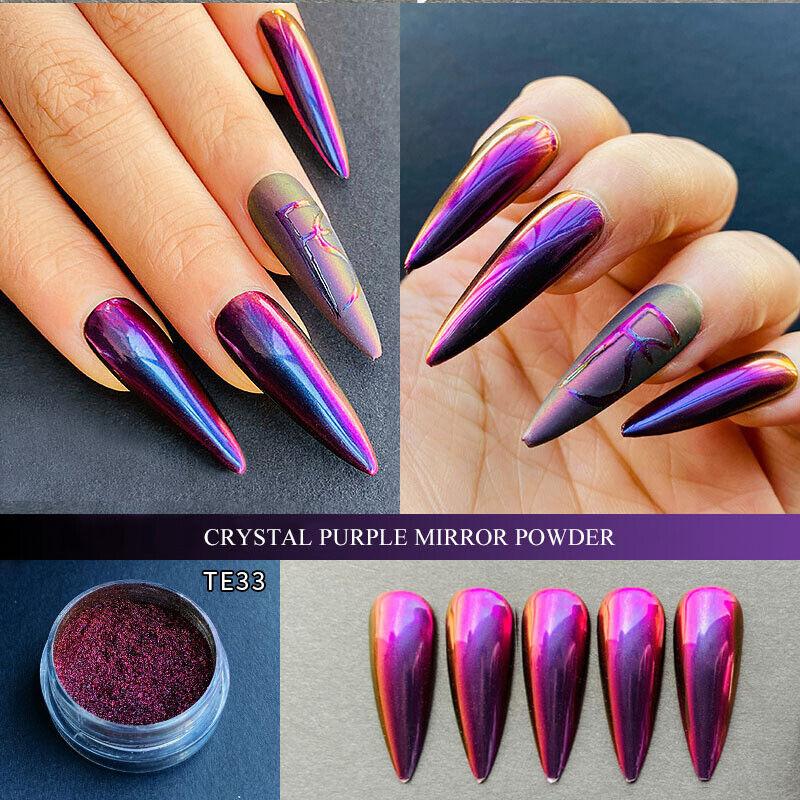 

Красный зеркальный порошок, хромированный платиновый пигмент для дизайна ногтей, блестящий рождественский гель-русалка