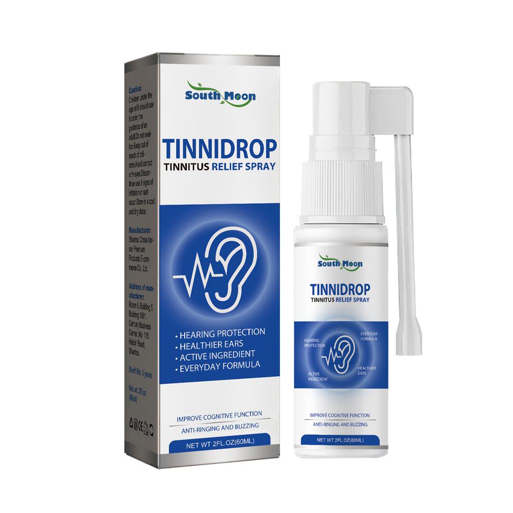 60ml Tinnitus Relief Spray Herbal Safe Ingredients Ear Care Spray for Tinnitus Ear Back Ear Discomfort
