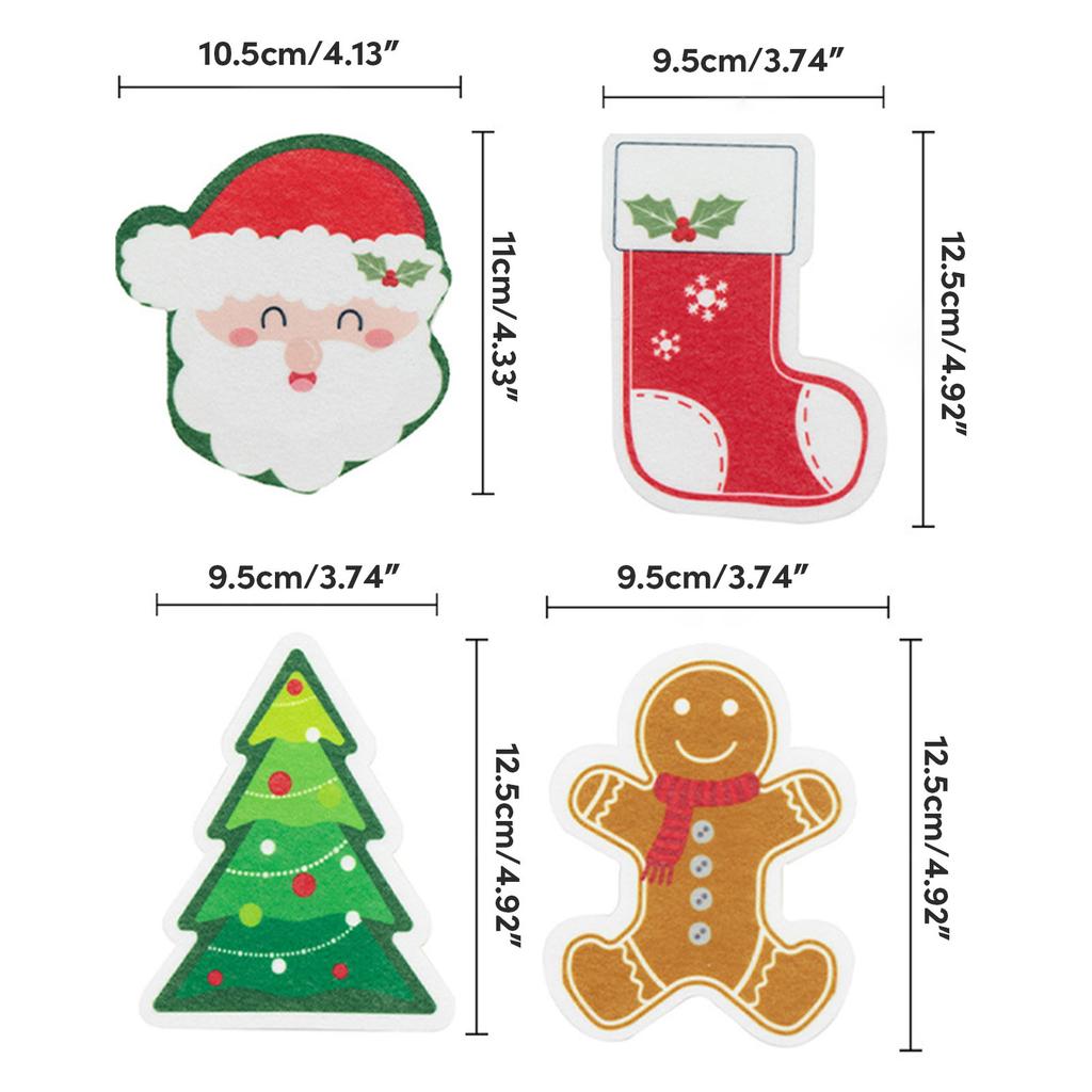 Cartoon Christmas Scrubber Fun Print Durable and Soft Sponge Rubs Perfect for Kitchen Cleaning