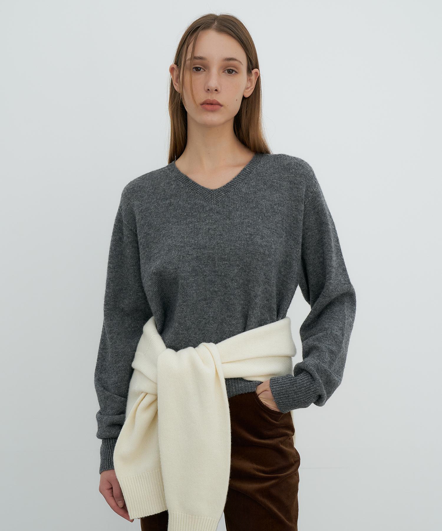 Verbom Wool V-Neck Knit_Gray Gray